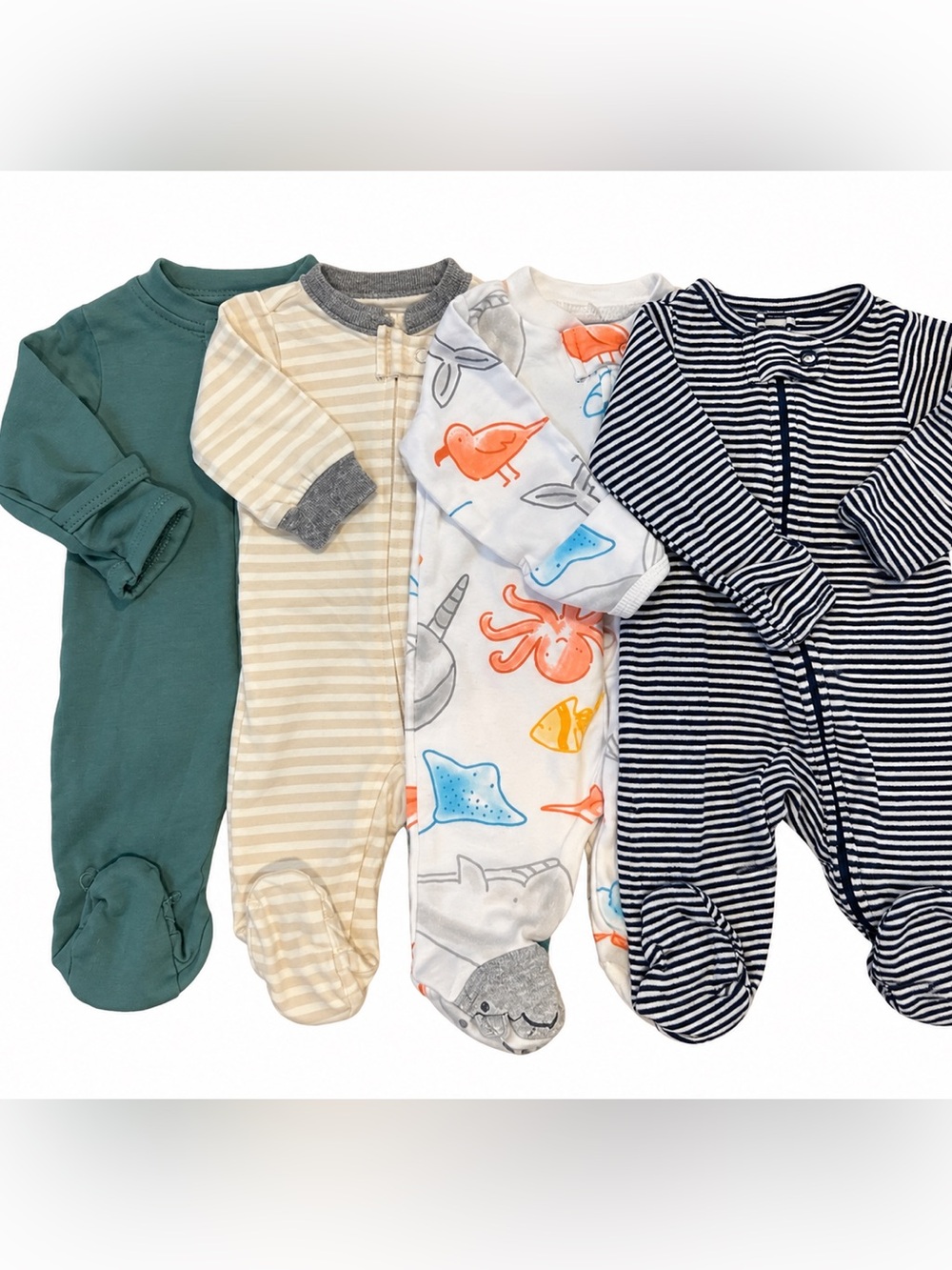 Preemie Baby Boy Footed Sleeper Bundle Naplaxome Gerber Carter’s 4 Pc